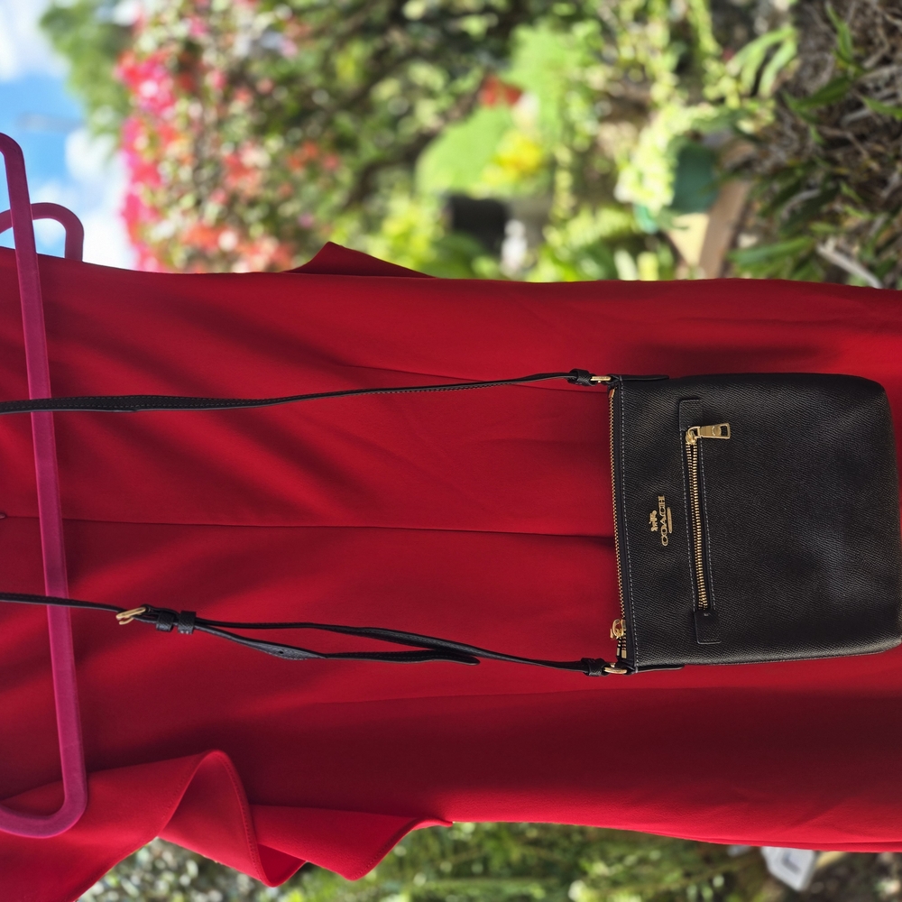 Coach Black Crossbody Bag with Gold Accents